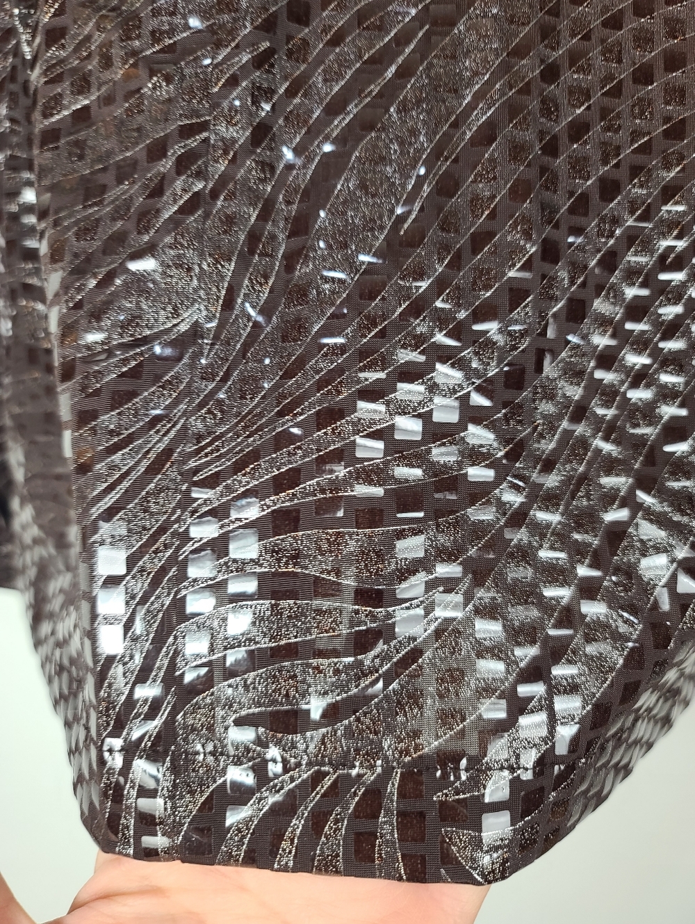Misook Brown Patterned Shattered Glass Faux Sequin Full-Zip Lightweight Jacket L - Picture 10 of 13